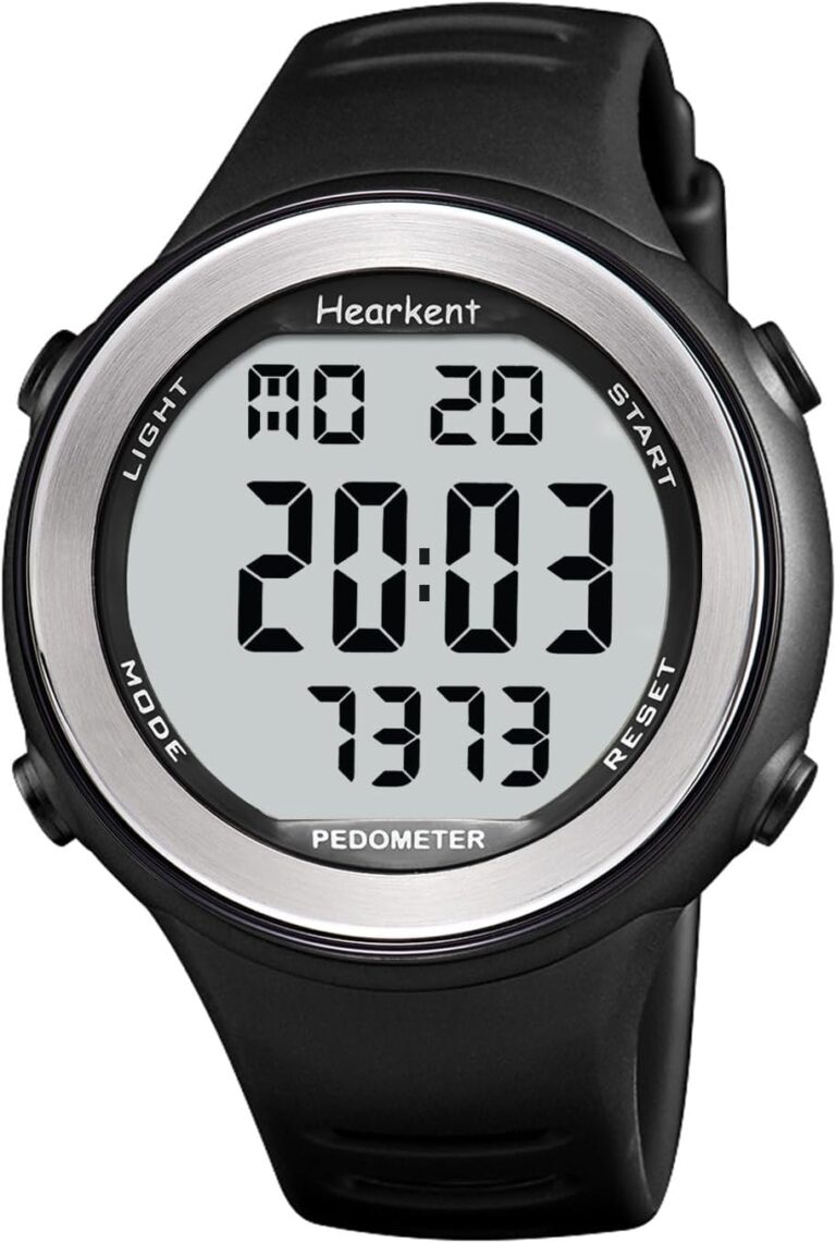 Montre podomètre étanche Hearkent pour seniors, sans Bluetooth ni recharge, 50m étanche.