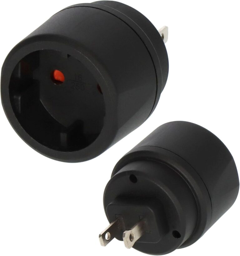 Adaptateur de voyage Brennenstuhl 1508450 pour les États-Unis et le Japon, noir, conforme aux normes électriques.