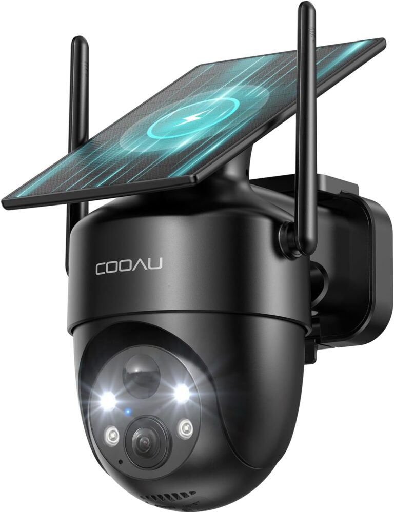 COOAU 2K Wireless Outdoor WiFi Surveillance Camera avec détection PIR et alarme anti-intrusion, IP66.