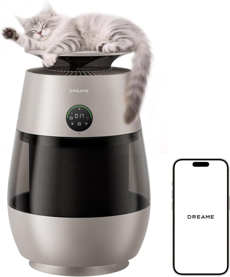 DREAME AP10 : Purificateur d’air pour animaux avec 5 niveaux de filtration et contrôle par application.