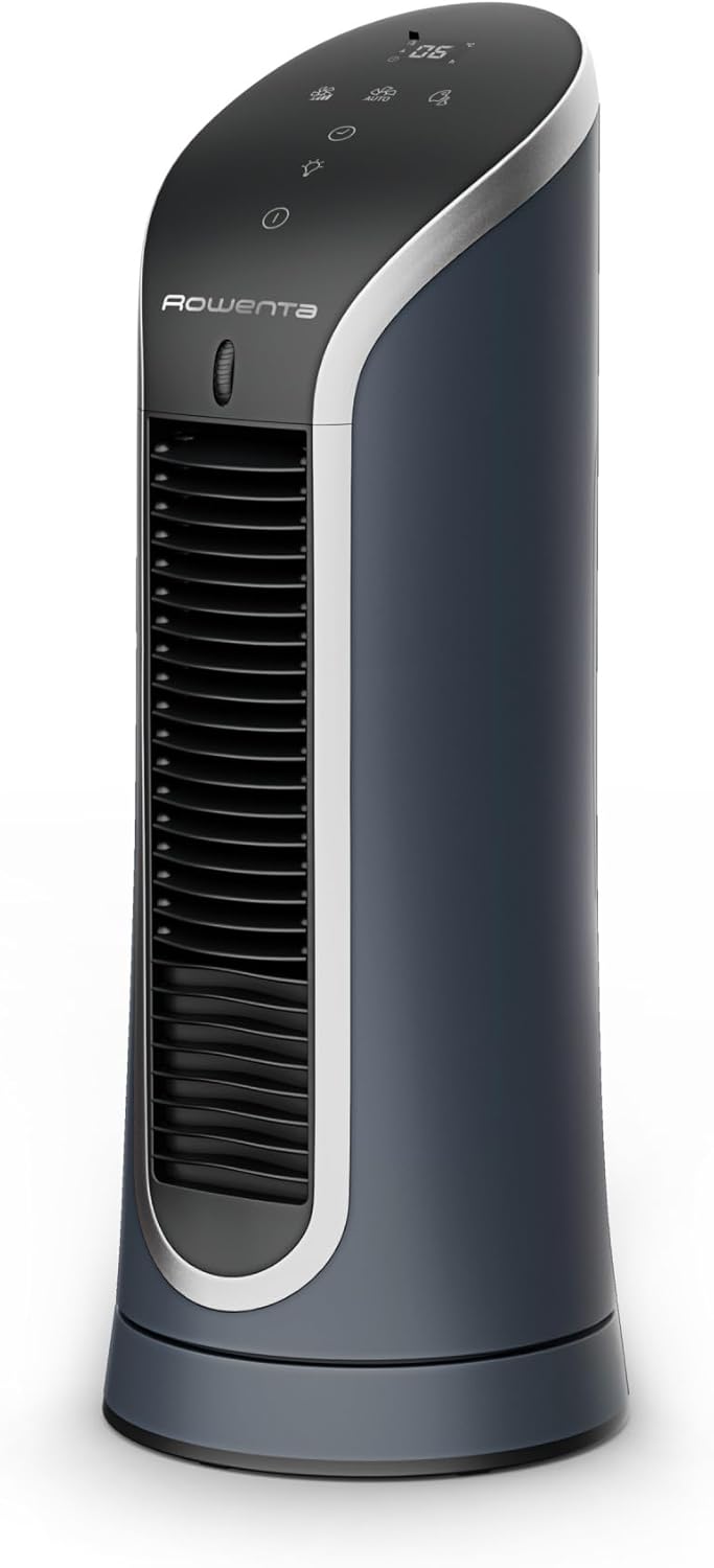 Rowenta Eole Compact : Ventilateur colonne silencieux et éco-conçu pour un refroidissement intensif.