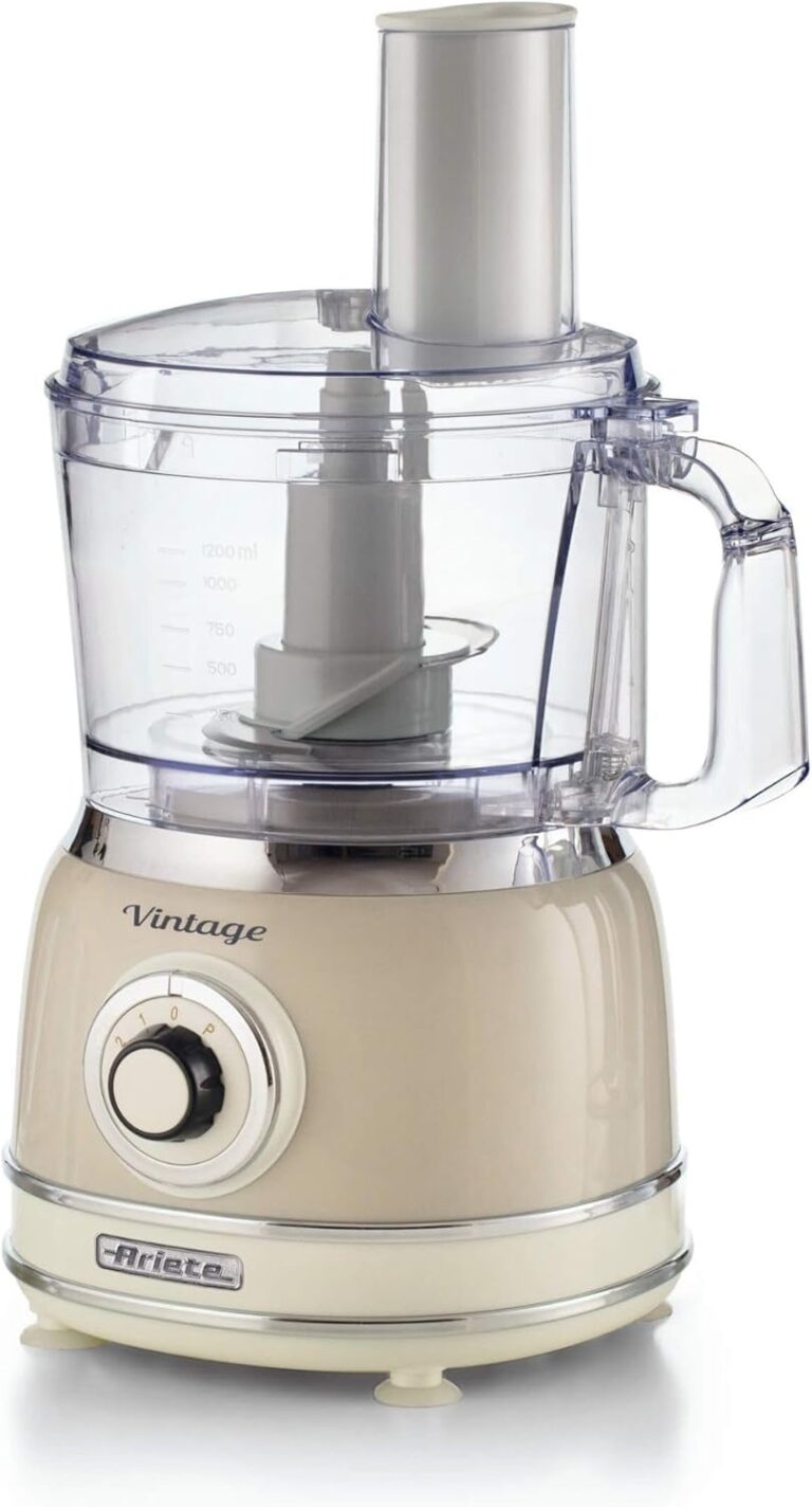 Ariete 1781 : Robot de cuisine beige de 1000W, avec fonctions de découpe et pétrissage.