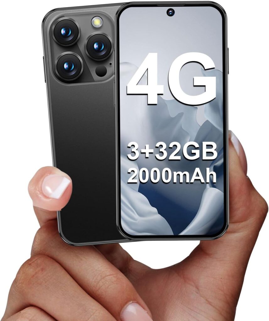 Mini smartphone 4G déverrouillé 3+32 Go, écran HD 3,88″, batterie 2000 mAh, dual SIM.