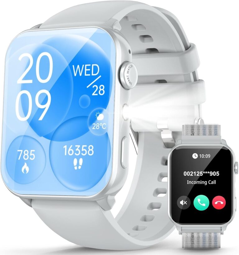 IOWODO Women’s Smart Watch avec 100 modes de sport et assistant vocal, compatible Android/iOS