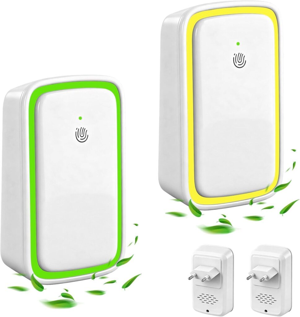 AUAUY 2 Pack de purificateurs d’air compacts pour espaces intérieurs, réduction des odors.