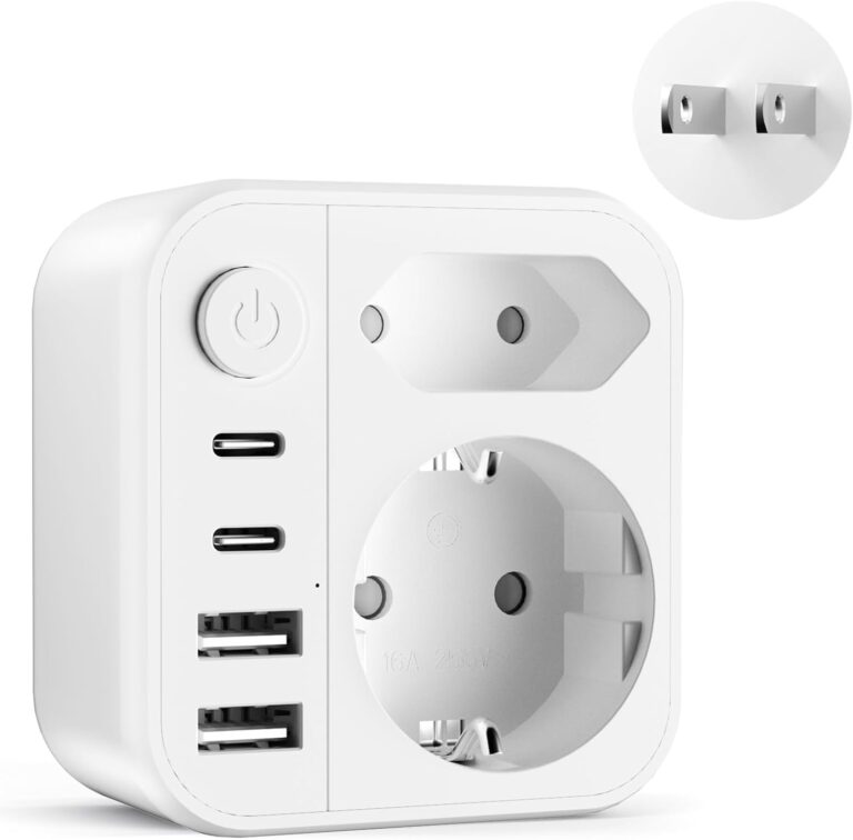 Adaptateur secteur 6 en 1 pour le Japon, compatible avec USA, Chine et Canada, 2500W