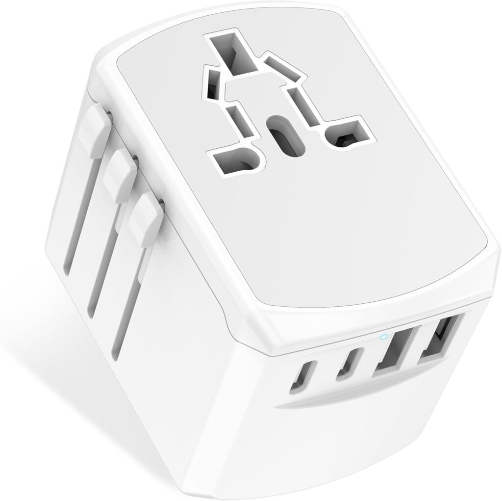 Adaptateur de voyage universel 5 en 1 : compatible avec USA, UK, France, Australie et Japon