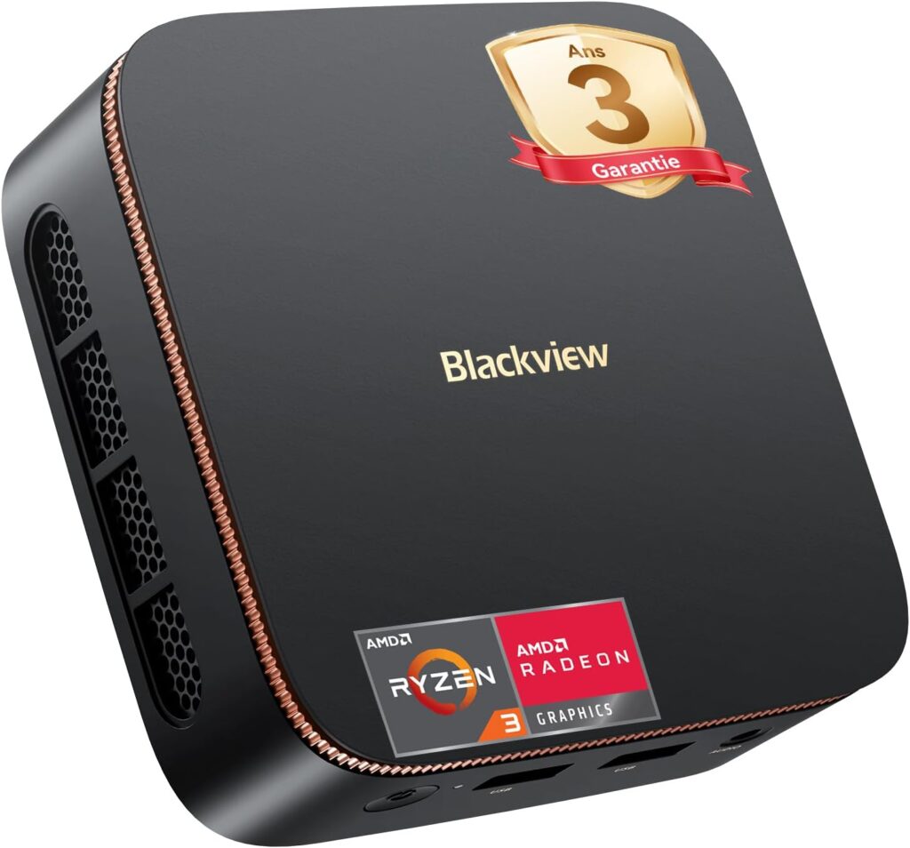 Blackview MP20 Mini PC avec AMD Ryzen et 16 Go de RAM pour usage scolaire et professionnel