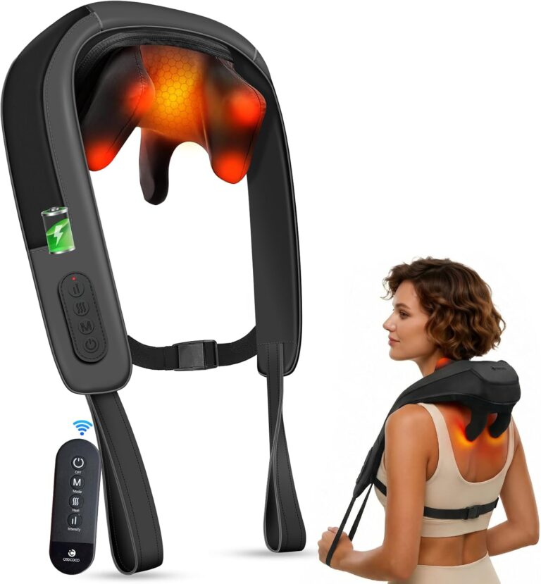 CooCoCo présente un appareil de massage cervical chauffant sans fil pour le bien-être à domicile.