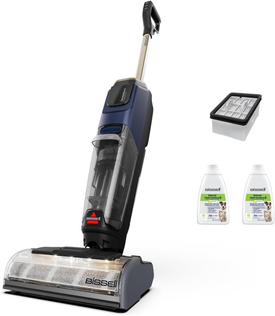 Bissell CrossWave HydroScrub : Aspirateur sans fil adapté aux surfaces multiples avec 45 minutes d’autonomie.