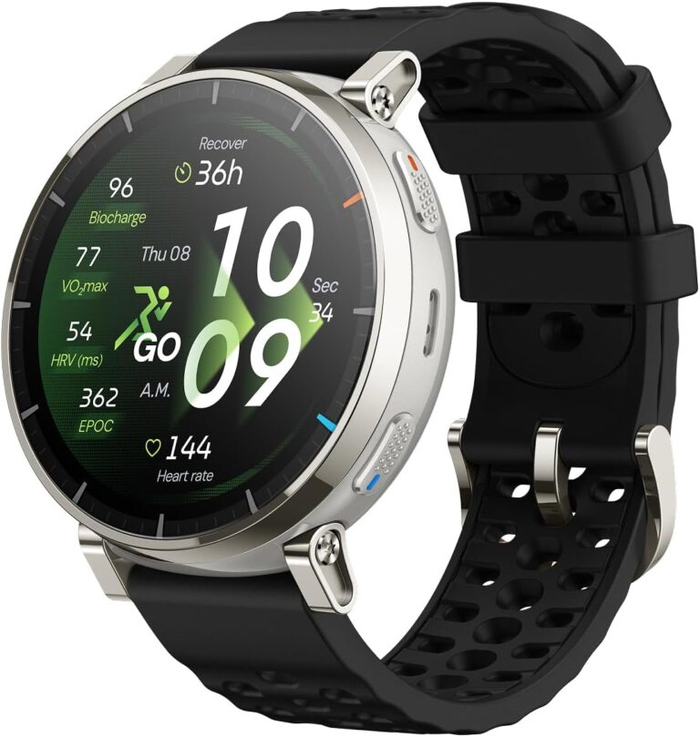 Amazfit Active 3 : montre connectée 4 Go avec GPS, 170+ modes sportifs et autonomie de 12 jours.