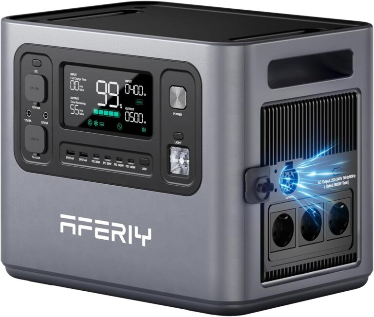 AFERIY P280 : Station électrique portable de 2800W avec batterie de 2048Wh, recharge rapide en 1,5H