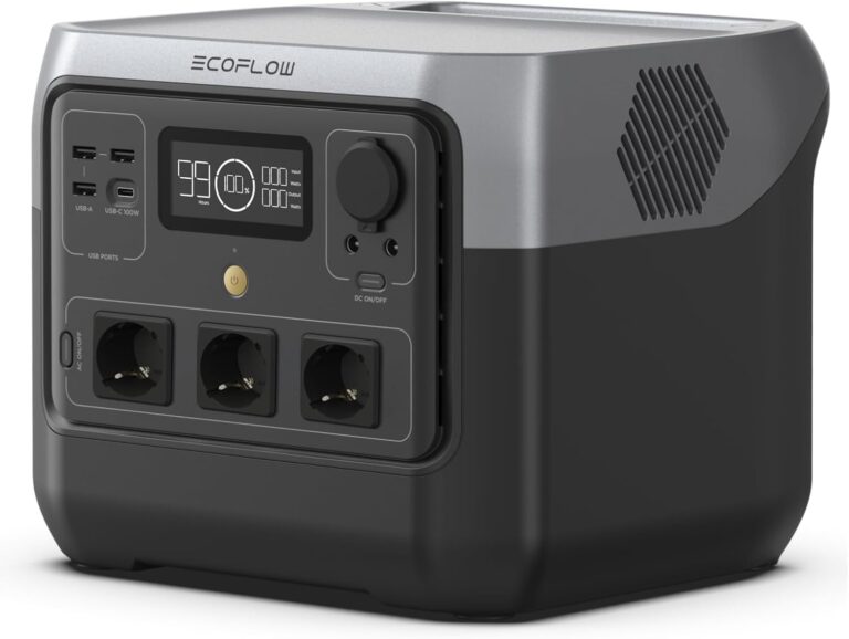EF ECOFLOW RIVER 2 Pro : centrale électrique portable de 768Wh avec 3 prises AC pour camping.