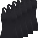 BQTQ: Pack de 5 débardeurs femme ajustés pour le yoga et les activités de loisirs.
