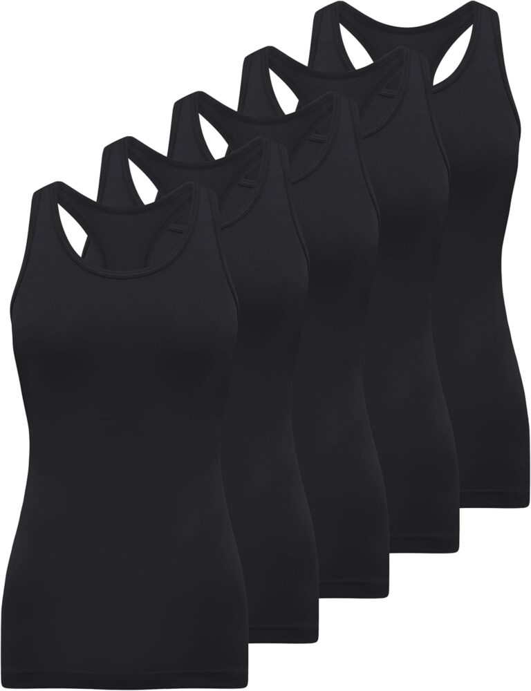 BQTQ: Pack de 5 débardeurs femme ajustés pour le yoga et les activités de loisirs.