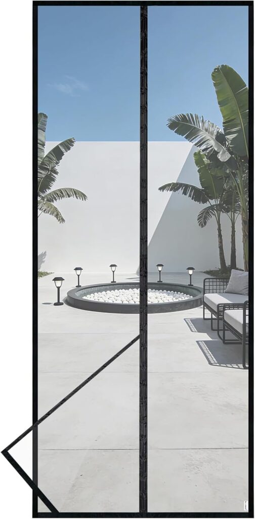 HOOMEE : Écran fly pour porte et fenêtres, installation sans perçage, 90 x 220 cm.