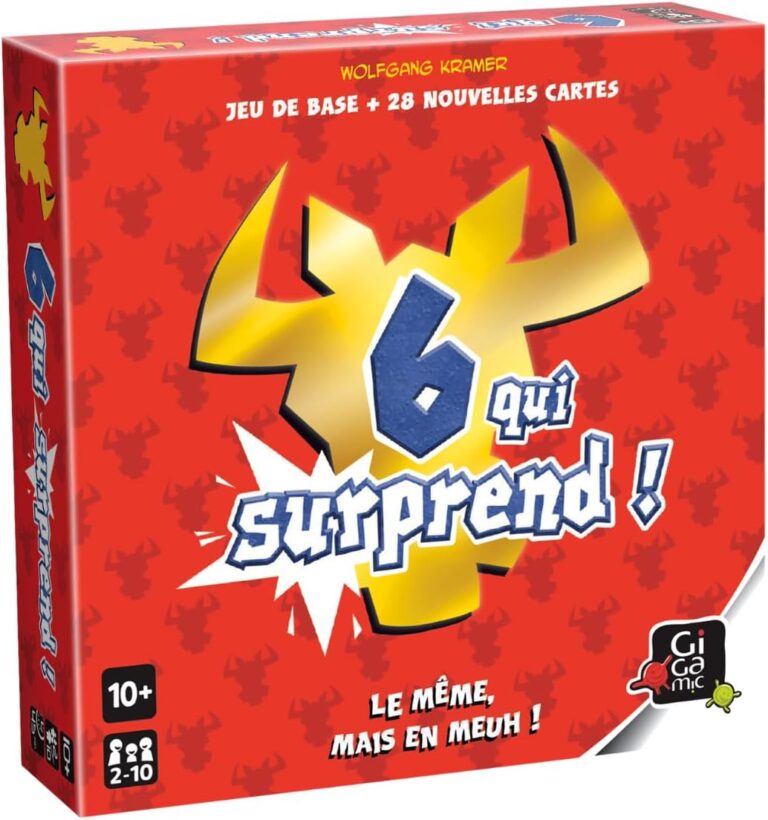 GIGAMIC lance « 6 Qui Surprise! », un jeu de société pour 2 à 10 joueurs à partir de 10 ans.