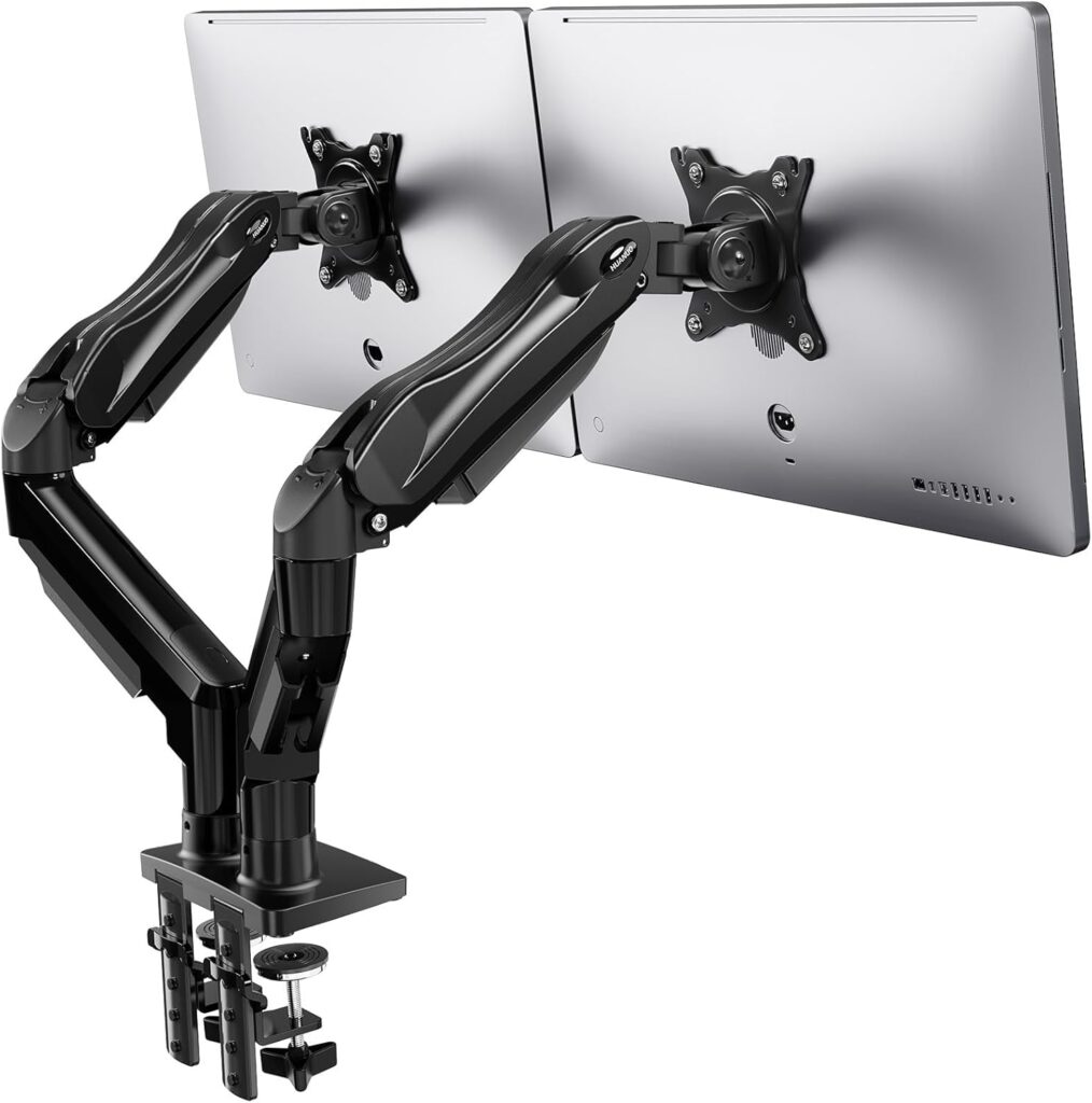 Huanuo présente un support de moniteur pour écrans doubles de 13 à 32 pouces, compatible VESA.