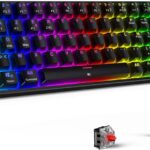 TECURS présente un clavier de jeu mécanique sans fil Bluetooth TKL AZERTY pour PC et consoles.