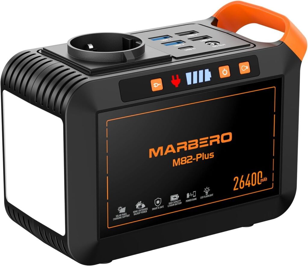 Stations de puissance MARBERO de 26.400mAh : alimentation pour camping et urgences.