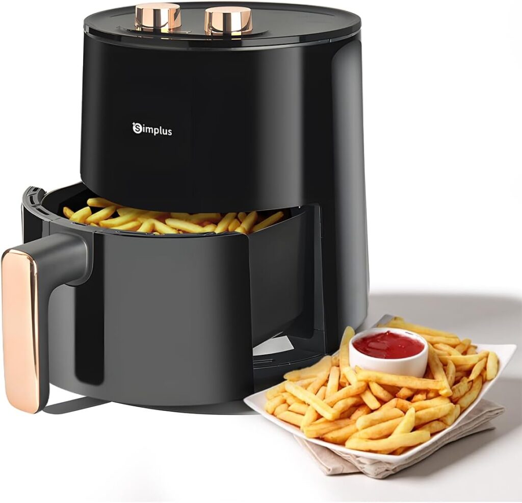 SIMPLUS Air Fryer : Friteuse sans huile de 4L avec contrôle manuel de température et minuteur de 60′