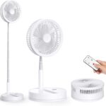 Ventilateur portable pliable de 8,6 pouces avec télécommande et batterie rechargeable de 8000mAh.