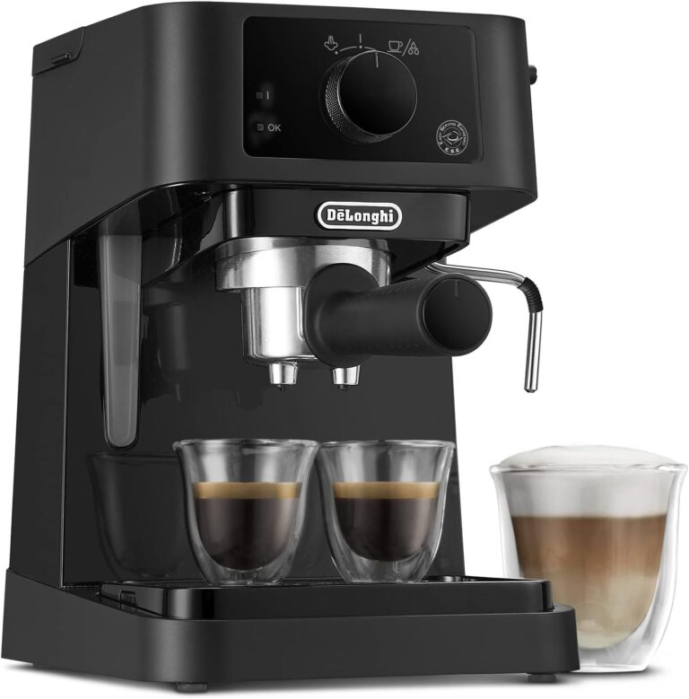 De’Longhi EC235.BK Stilosa : machine à café de 15 bars et 1100 W avec réservoir d’1 L.