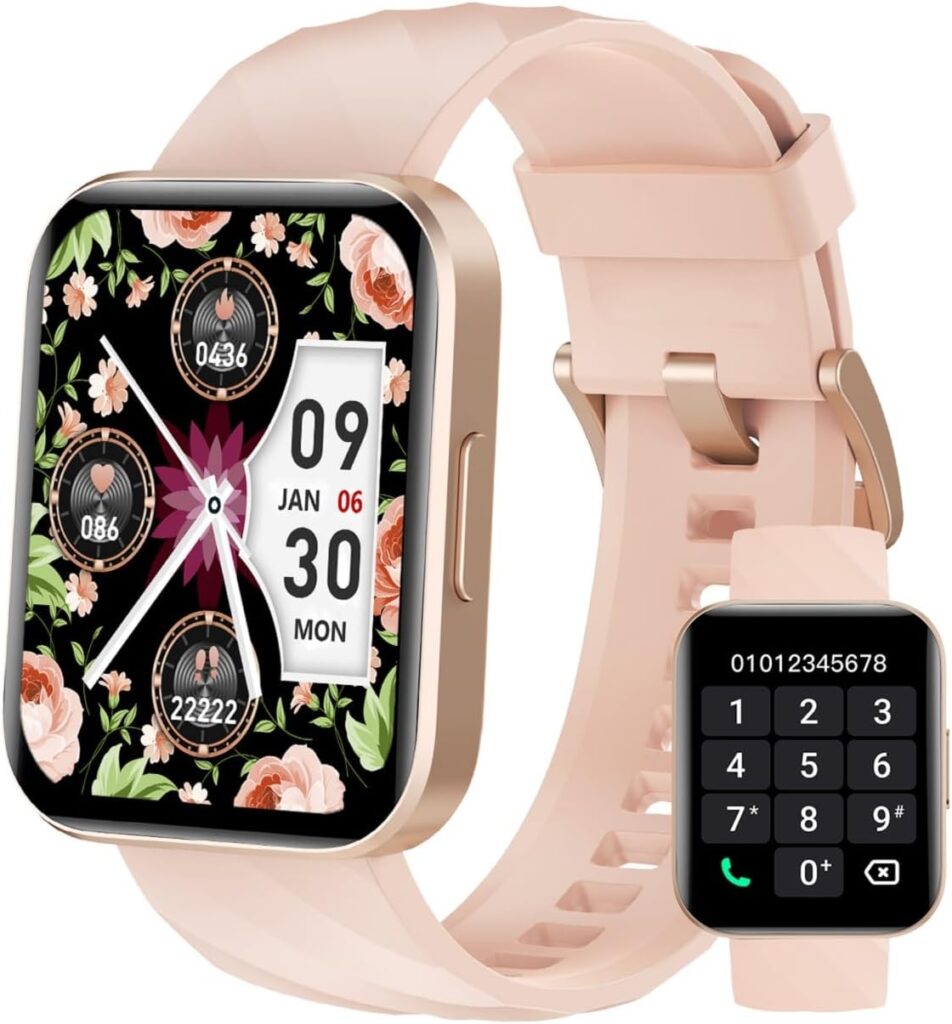 Montre connectée pour femmes : suivi de santé et notifications sur Samsung, iPhone, Xiaomi.