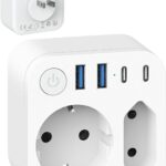 Adaptateur de voyage France vers Japon avec 4 prises USB, compatible USA et Canada