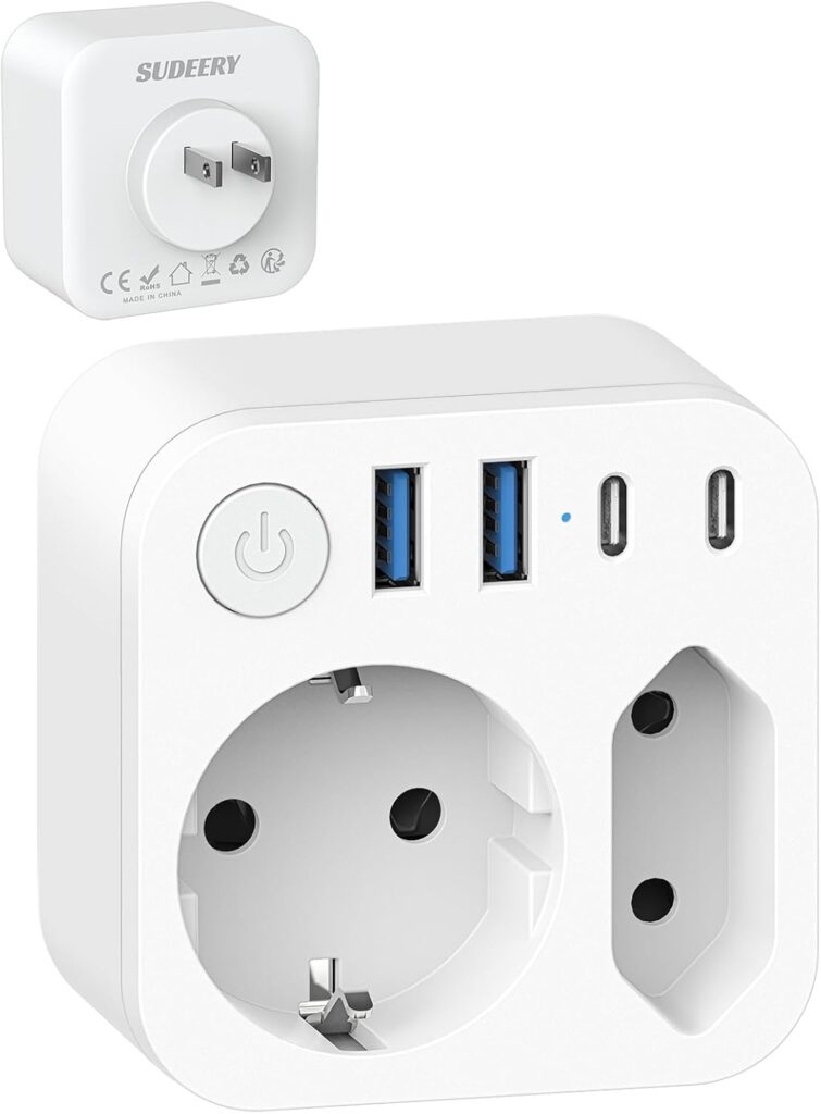 Adaptateur de voyage France vers Japon avec 4 prises USB, compatible USA et Canada