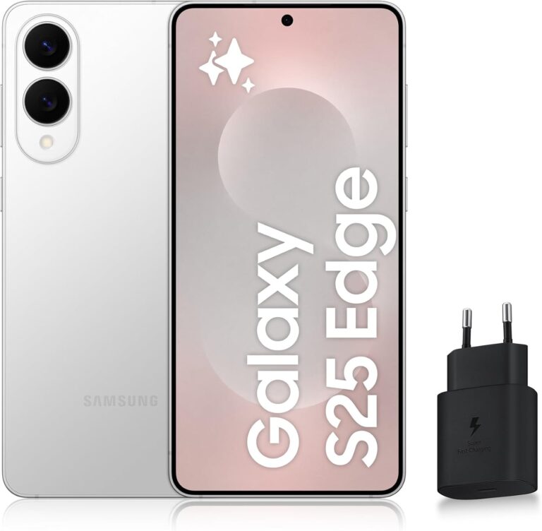 Samsung Galaxy S25 Edge : smartphone 5G Android avec 512 Go et chargeur 25W inclus, version FR.