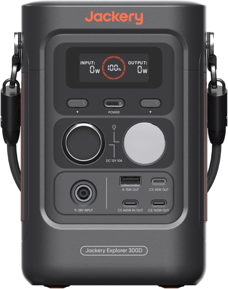 Jackery Explorer 300D : Station électrique portable avec batterie LFP de 288Wh pour activités extérieures.