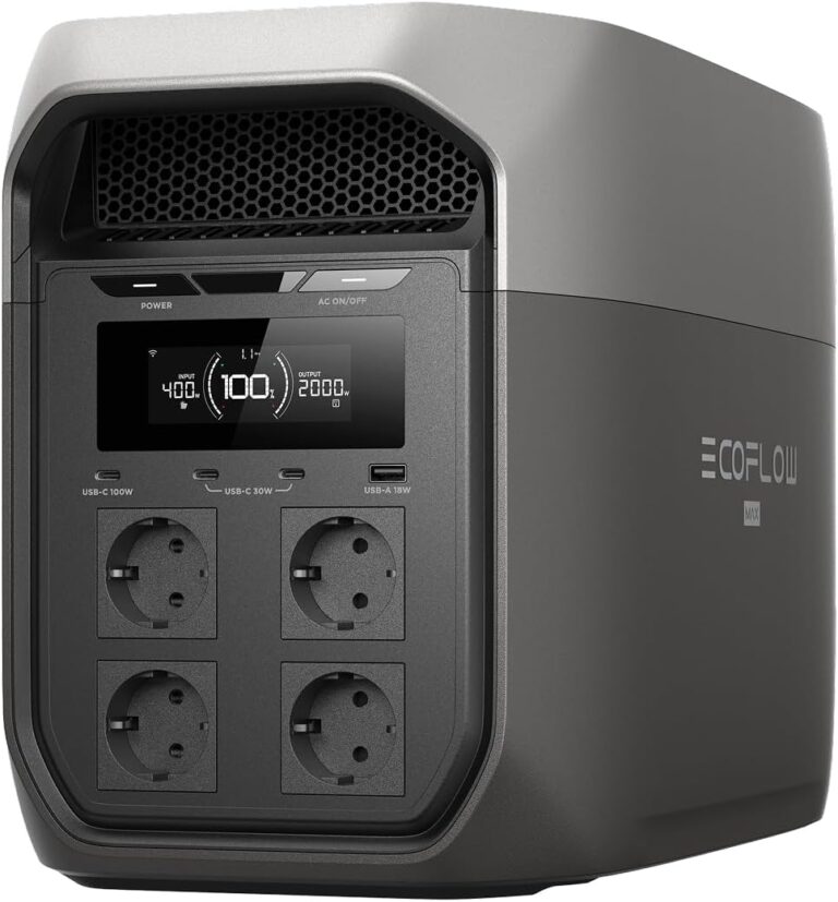 La station d’énergie portable EF ECOFLOW DELTA 3 Max offre une capacité de 2048Wh et recharge à 80% en 51 minutes.