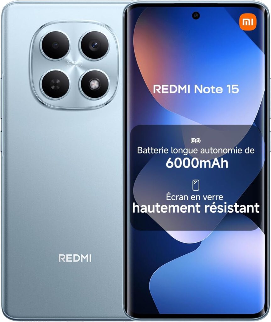 Xiaomi Redmi Note 15 : Smartphone 8+128GB, batterie 6000mAh, étanchéité IP64, caméra 108 MP