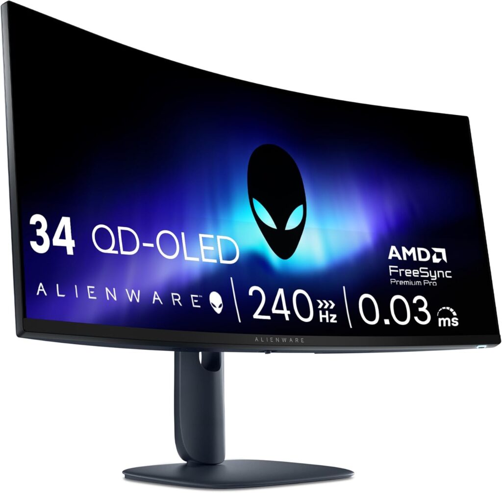 Alienware AW3425DW : Moniteur Gaming 34″ WQHD, 240Hz, Compatible G-Sync et FreeSync