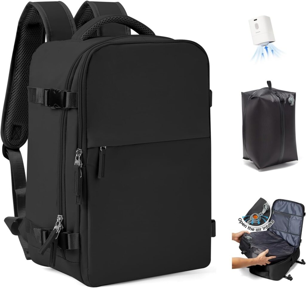 SZLX Travel Backpack: Dimensions 40x30x20, compatible Ryanair et Wizz Air, étanche et avec pompe.