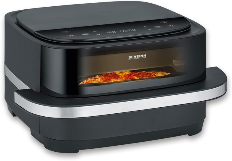SEVERIN présente une friteuse à air sans huile avec programme spécial pizza et panier de 4 L.
