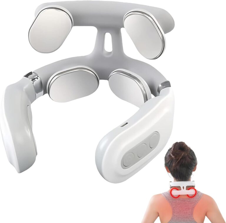Massager cervical électrique avec 6 modes de massage et fonction chaleur pour soulager les tensions.
