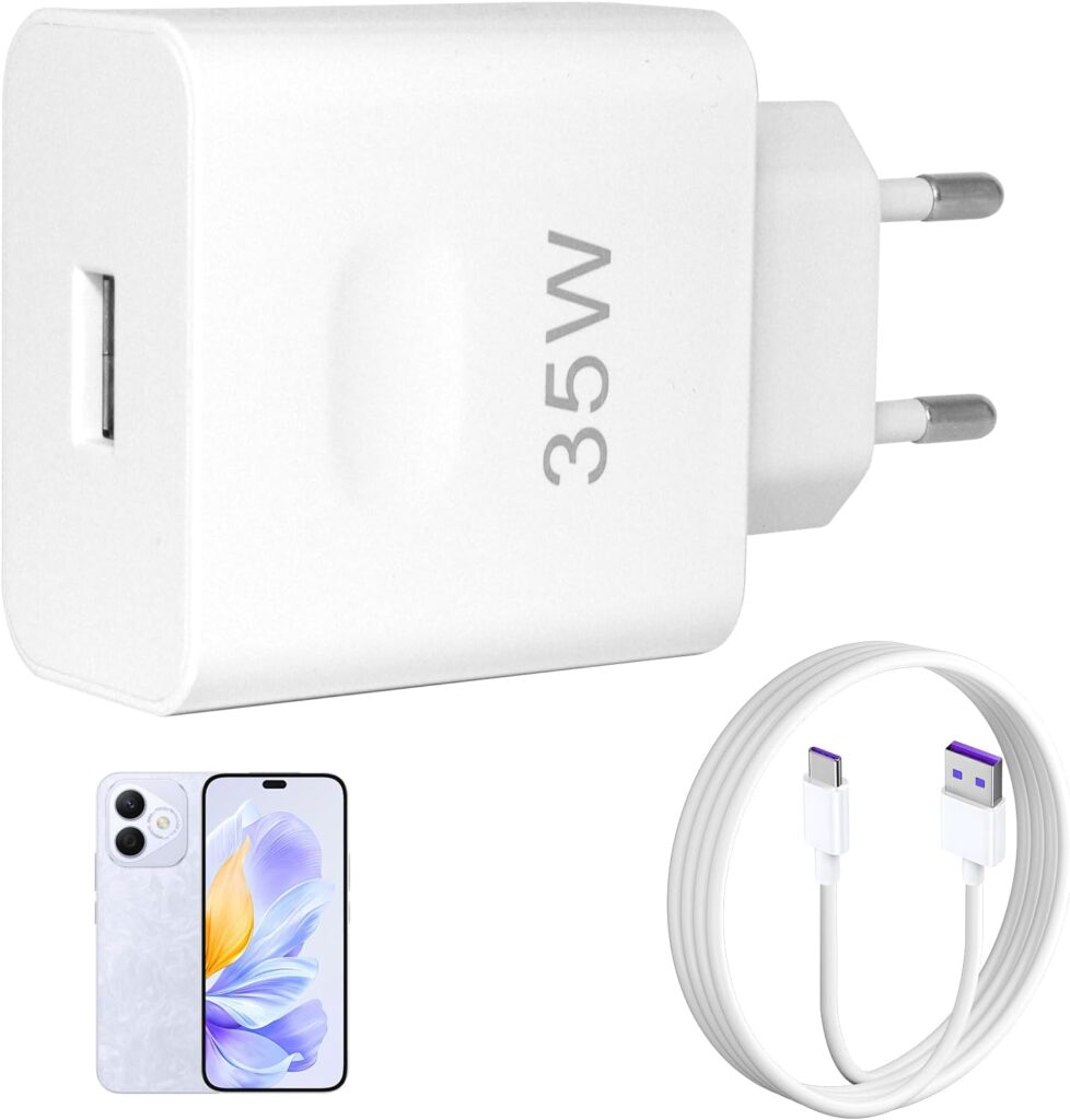 Chargeur rapide USB C 35W pour smartphones Honor et Huawei avec câble de 2m et adaptateur 22.5W