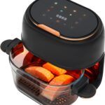 Air Fryer en verre de 4 litres : friteuse sans huile avec écran tactile et programmes de cuisson.