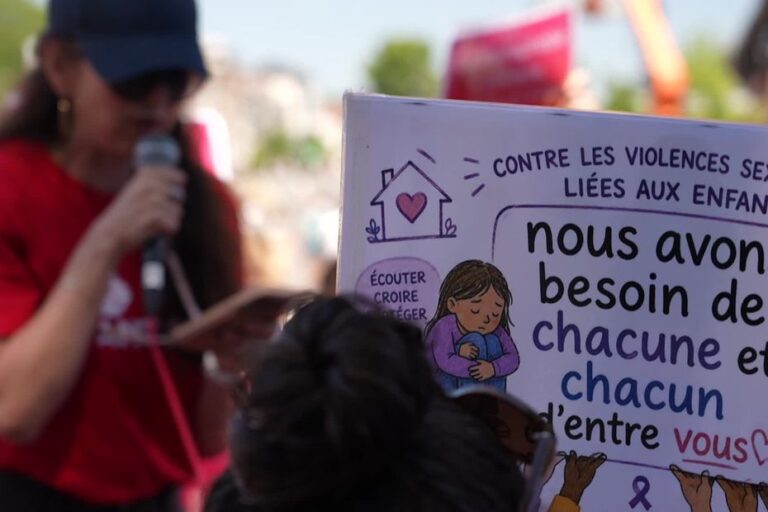 Mobilisation des Pays de la Loire pour une loi contre les violences sexuelles.