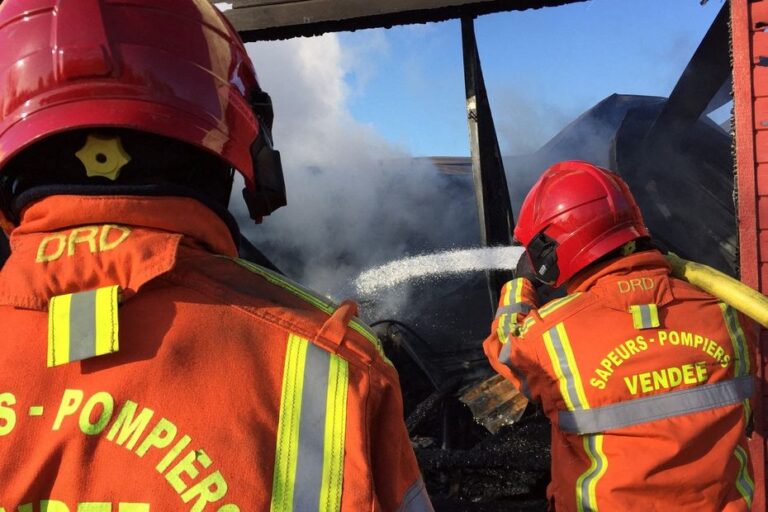 Près de 60 pompiers mobilisés en Vendée pour maîtriser un feu de forêt, 50 personnes évacuées.