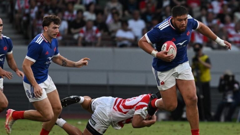 Le XV de France bat le Japon lors de la troisième journée du Championnat des nations.