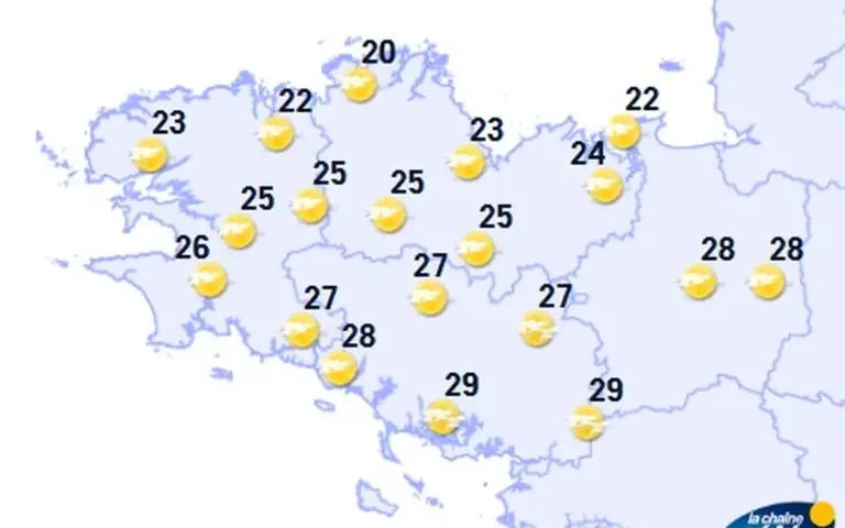 Météo : un samedi d’été ensoleillé prévu en Bretagne, favorisant les activités en plein air.