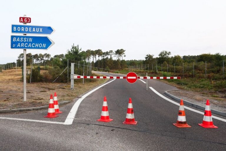 Circulation difficile entre Bordeaux et le littoral de Nouvelle-Aquitaine en raison des incendies.