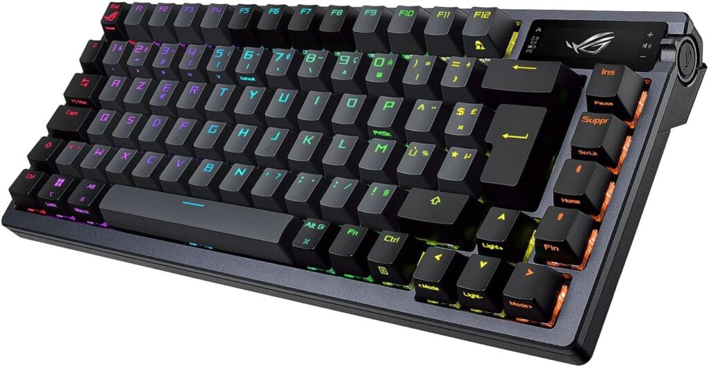 ASUS ROG Azoth : Clavier mécanique AZERTY avec connexion tri-mode et affichage OLED