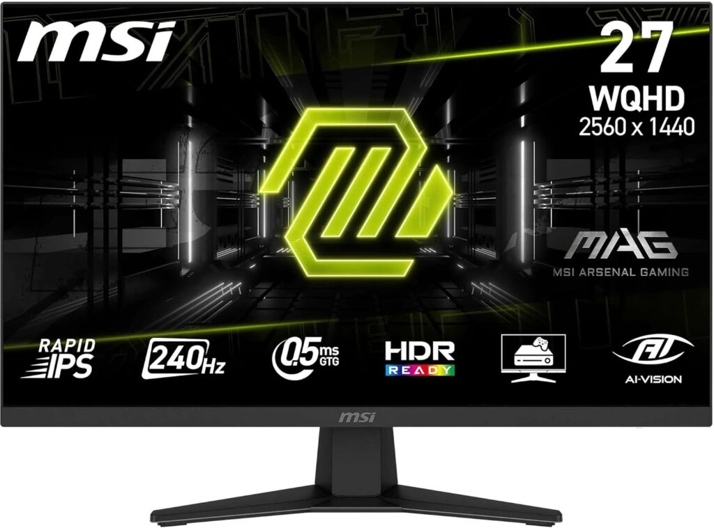 MSI MAG 274QF X24 : Moniteur Gaming 27″ WQHD, 240Hz, FreeSync Premium, HDR Ready