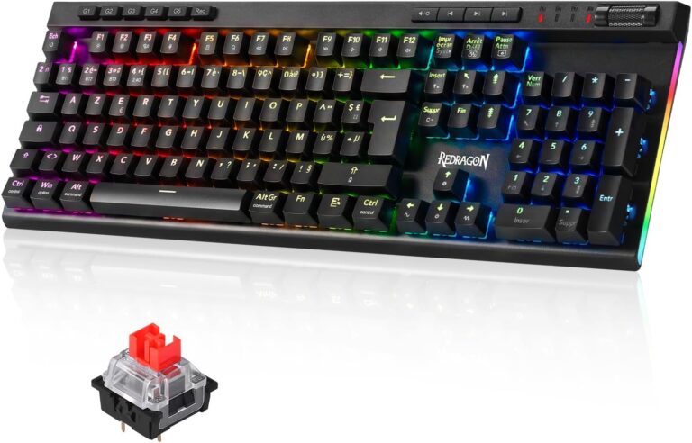 Redragon K580 Pro : Clavier mécanique sans fil AZERTY avec RGB et commandes multimédia