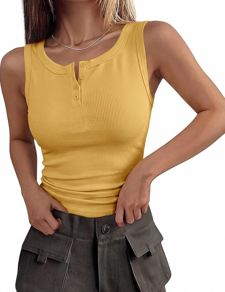 Totatuit présente un débardeur à col Henley pour femmes, alliant confort et élégance.