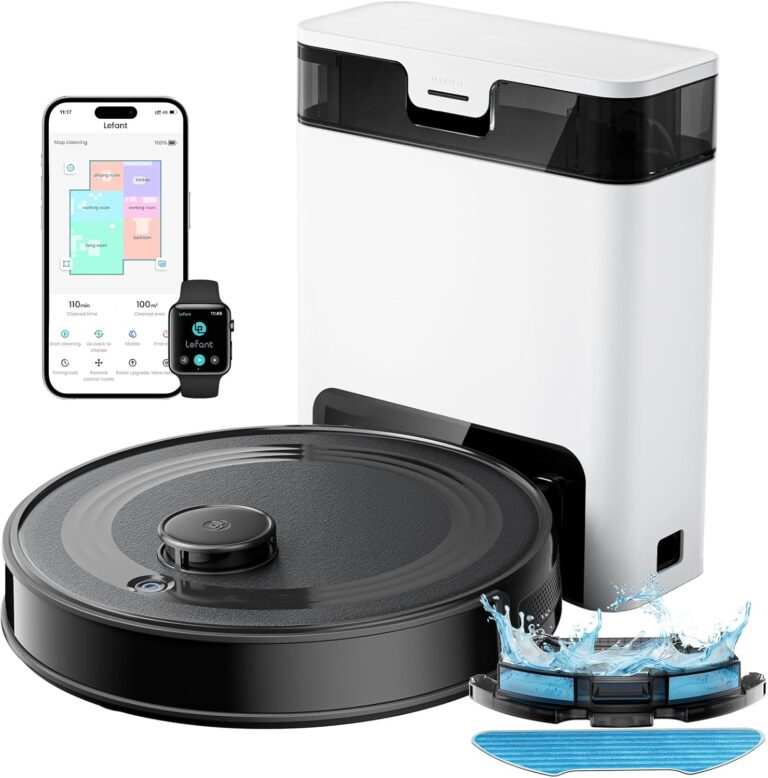 Lefant M2 Pro : Aspirateur robot 6000Pa avec station de vidage automatique et navigation laser.